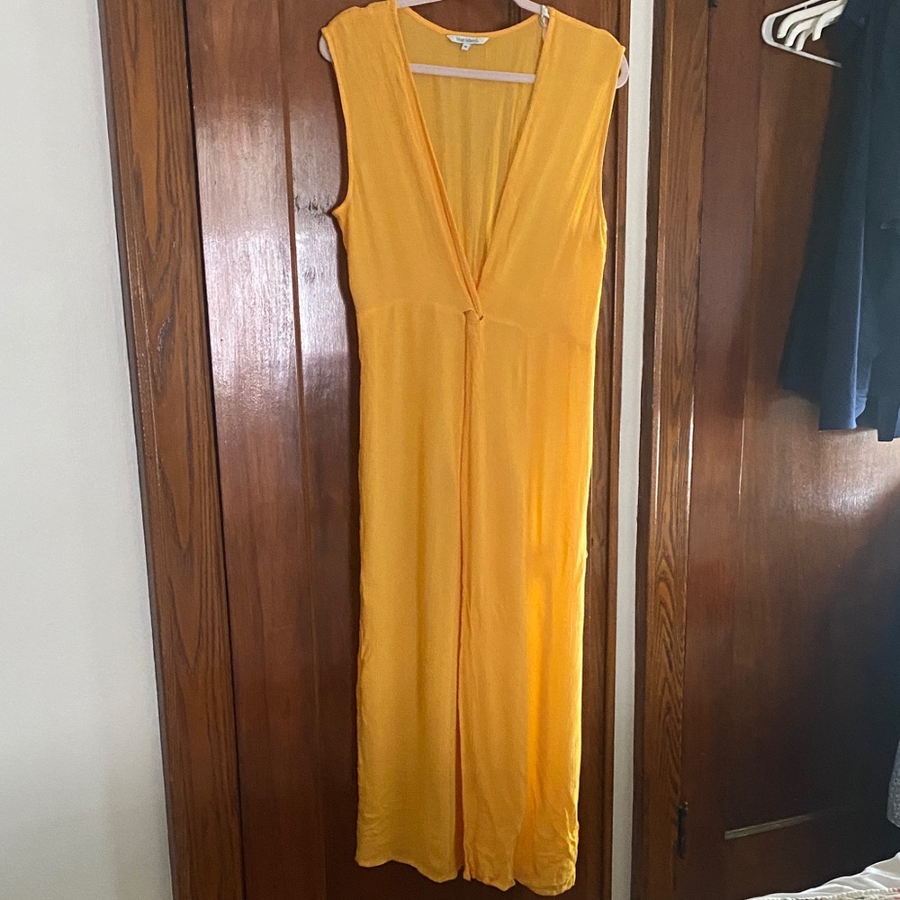Blue islands Sleeveless V-Neck Yellow Women's coverup Dress